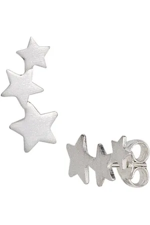 Jobo Paar Ohrstecker Sterne, 925 Silber