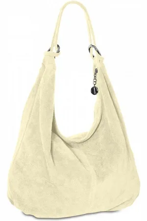CASPAR Schultertasche Damen Vintage Leder Tasche Hobo Bag - CLASSIC LINE - Modell No.617, 100% italienisches Veloursleder, samtig weich, angenehmer Tragekomfort - Verkäufer: & SIKORA