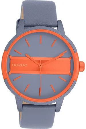 Oozoo Quarzuhr Damen Armbanduhr dunkelgrau Analog, (Analoguhr), Damenuhr rund, groß (ca. 42mm) Lederarmband, Casual-Style - Verkäufer: Fit4Style Silberschmuck - IMPPAC