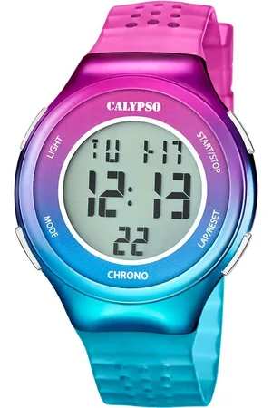Calypso Quarzuhr Calypso Damenuhr Kautschuk pink, (Analoguhr), Damenuhr rund, groß (44mm), Kautschukarmband pink, türkisblau, Sport - Verkäufer: Fit4Style Silberschmuck - IMPPAC
