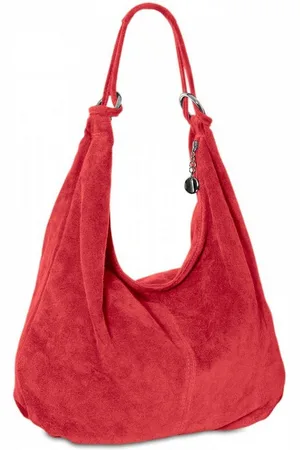 CASPAR Schultertasche Damen Vintage Leder Tasche Hobo Bag - CLASSIC LINE - Modell No.617, 100% italienisches Veloursleder, samtig weich, angenehmer Tragekomfort - Verkäufer: & SIKORA