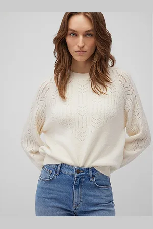 Mavi Strickpullover Strickpullover Regular Fit Rundhals Soft Strickmuster CREW NECK SWEATER, antique white - Verkäufer: ARIZONAS