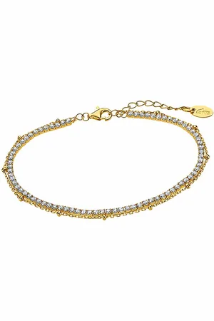 Lotus Silberarmband Armband Zirkoniasteine (Armband), Armband Zirkoniasteine gold ca. 16cm, 925 Sterling Silber, gold, weiß - Verkäufer: Fit4Style Silberschmuck - IMPPAC