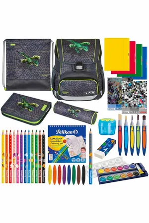 HERLITZ Schulranzen Set Loop Plus 14-teilig 2025 Jungen Dragon Tale - Verkäufer: Team-Shop-24