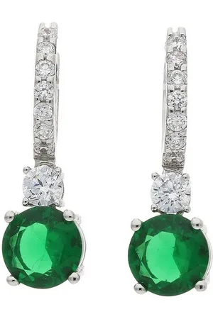 JuwelmaLux Paar Creolen Creolen 925/000 Sterling Silber mit synth Zirkonia grün JL1 (kein Set, 2-tlg., inkl. edelm Schmucketui) - Verkäufer: Juwelier-Bacak