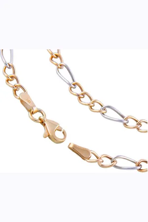 GALLAY Collier Kette 3,6mm Figaro Panzer bicolor 9Kt GOLD 45cm - Verkäufer: joyesboutique