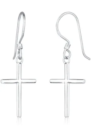 Elli Paar Ohrhänger Kreuz Religion Schlicht Filigran 925 Silber, Kreuz - Verkäufer: JULIE & GRACE GmbH
