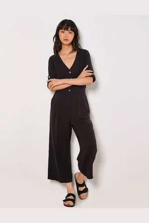 Apricot Jumpsuit Jumpsuit mit Knopfleiste, mit Krempelarmen - Verkäufer:
