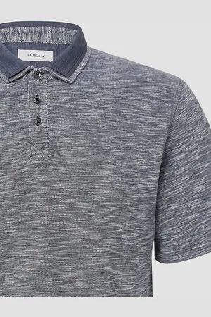QS by s.Oliver Kurzarmshirt Flammgarn-Poloshirt mit Doppelkragen - Verkäufer: