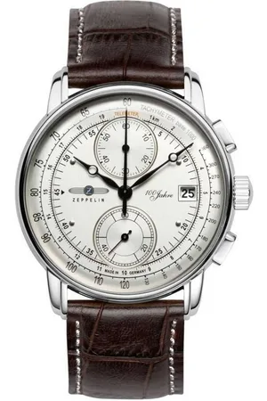 Zeppelin Chronograph Serie 100 Jahre ED.1 Herrenuhr Lederband 42 mm 8670-1, Made in Germany - Verkäufer: Jäckle Uhrenhandel e.K.