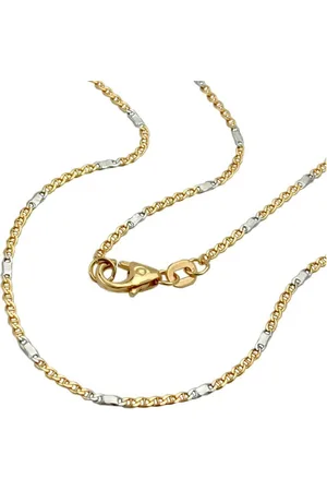 GALLAY Collier Kette 1,4mm Stegpanzer bicolor 14Kt GOLD 45cm - Verkäufer: joyesboutique