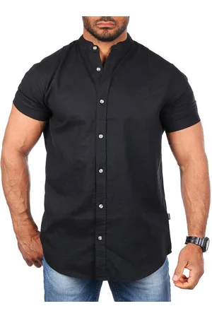 Carisma Kurzarmhemd Herren Leinen Baumwoll Mix Casual Hemd 9337 Regular Kurzarm Stehkragenkragen Uni - Verkäufer: fresh-style