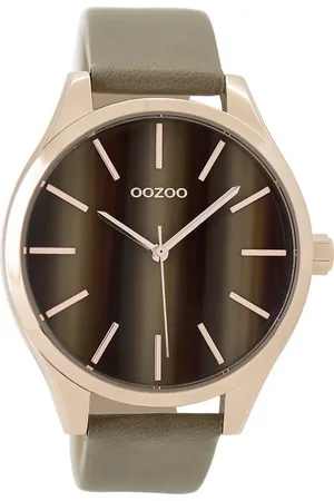 Oozoo Quarzuhr Damen Armbanduhr Timepieces Analog, (Analoguhr), Damenuhr rund, groß (ca. 42mm) Lederarmband, Casual-Style - Verkäufer: Fit4Style Silberschmuck - IMPPAC