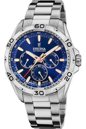 Festina Quarzuhr Herrenuhr F20623/2 – Blaues Zifferblatt, Edelstahlarmband, 44,7 mm F20623/2 - Verkäufer: Jäckle Uhrenhandel e.K.
