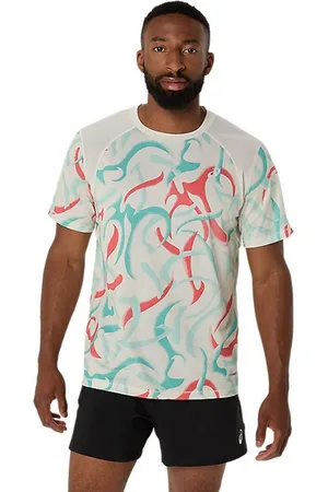 Asics Laufshirt Road All Over Print SS Top Birch - Verkäufer: Schuhdealer