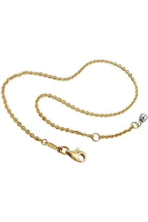 GALLAY Bauchketten und Fußketten Set Fußkette 1,7mm Ankerkette mit Endkugel Weißgold 9Kt GOLD 25cm - Verkäufer: joyesboutique