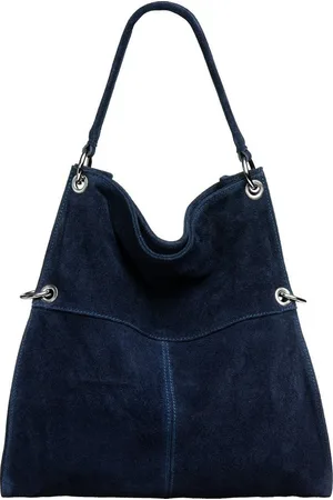 CASPAR Schultertasche Große Vintage Damen Leder Handtasche - CLASSIC LINE - Modell No.805, samtig weich, angenehmer Tragekomfort - 100% Wildleder - Made in Italy - Verkäufer: & SIKORA