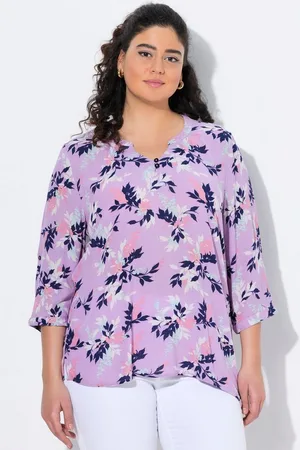 Ulla Popken Tunika Tunika bedruckt Rundhals Knöpfe 3/4-Arm - Verkäufer: Popken Fashion Group