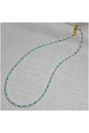 Golden Choker Perlen mit Türkis Choker, Geburtssteine ​​Juni Dezember, Geschenk - Verkäufer: Touch GmbH
