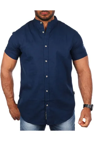 Carisma Kurzarmhemd Herren Leinen Baumwoll Mix Casual Hemd 9337 Regular Kurzarm Stehkragenkragen Uni - Verkäufer: fresh-style