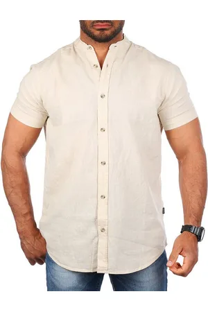 Carisma Kurzarmhemd Herren Leinen Baumwoll Mix Casual Hemd 9337 Regular Kurzarm Stehkragenkragen Uni - Verkäufer: fresh-style