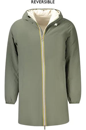 K-Way Outdoorjacke Wattierte Herrenjacke grün/beige mit Kapuze – Reversibel und stilvo - Verkäufer: Redeve