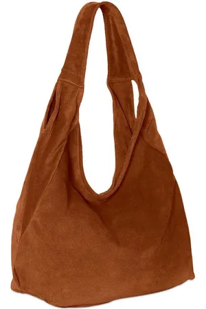 CASPAR Schultertasche Große Damen Ledertasche Hobo Bag - PREMIUM LINE - Modell No.618, samtig weich, angenehmer Tragekomfort, 100% italienisches Veloursleder - Verkäufer: & SIKORA