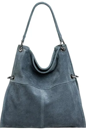 CASPAR Schultertasche Große Vintage Damen Leder Handtasche - CLASSIC LINE - Modell No.805, samtig weich, angenehmer Tragekomfort - 100% Wildleder - Made in Italy - Verkäufer: & SIKORA