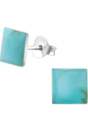 ALEXANDER YORK Paar Ohrstecker MUSCHELPERLMUTT VIERECK türkis, 2-tlg., 925 Sterling Silber - Verkäufer: