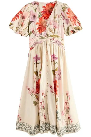 Next Maxikleid Festliches Maxikleid mit Puffärmeln und Knöpfen (1-tlg) - Verkäufer: Germany GmbH