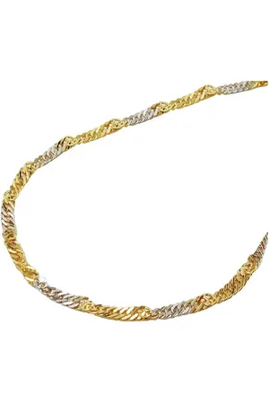 GALLAY Collier Kette 1,8mm Singapur bicolor 9Kt GOLD 45cm - Verkäufer: joyesboutique