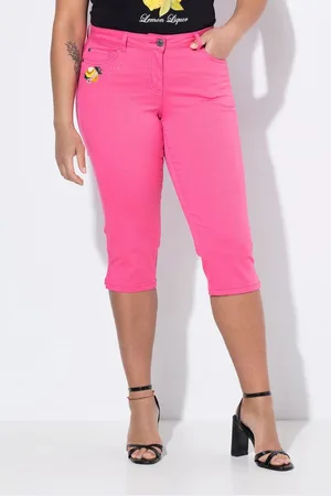Miamoda Regular-fit-Jeans 3/4-Caprijeans Carrie Zitronen-Stickerei - Verkäufer: Popken Fashion Group