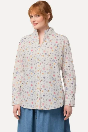 Ulla Popken Longbluse Bluse Blüten Kelchkragen Langarm - Verkäufer: Popken Fashion Group