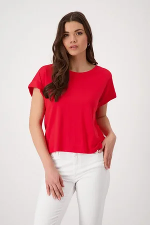 monari T-Shirt Shirt Basic Pima uni Mit Rundhalsausschnitt