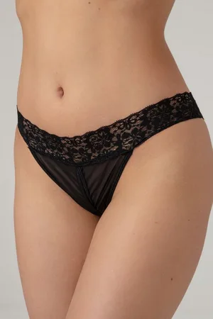 Christine le Duc String-Ouvert Offener Schritt String - Schwarz (1-St) - Verkäufer: AMORELIE