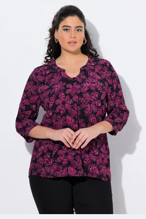 Ulla Popken Tunika Tunika bedruckt Rundhals Knöpfe 3/4-Arm - Verkäufer: Popken Fashion Group