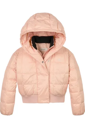 Calvin Klein Blouson ARCHIVE GRID PUFFER JACKET für Kinder bis 16 Jahre, mit Kapuze