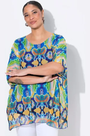 Miamoda Druckbluse Mesh-Bluse oversized Alloverdruck blickdichtes Top - Verkäufer: Popken Fashion Group