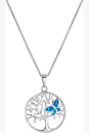 Firetti Kette mit Anhänger Schmuck Geschenk Silber 925 Halsschmuck Halskette Venezianer Baum, mit Opal (synth)