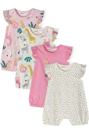 Minoti Schlafoverall Strampler mit Rüschen im 4-er Pack (0-24m) - Verkäufer:
