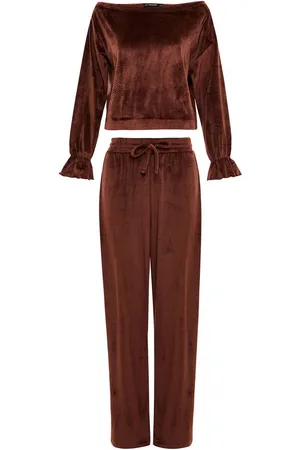 Threadbare Sportanzug Almond Velour (1-tlg), mit schönen Rüschen an den Ärmeln - Verkäufer: onQuality