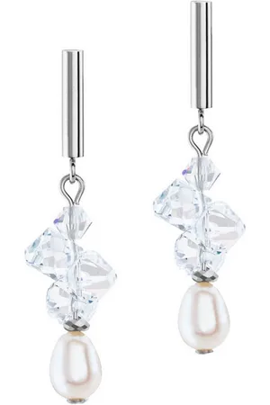COEUR DE LION Paar Ohrstecker Schmuck Edelstahl Dancing Crystals & Pearls Würfelkette, 1124/21-1417, Made in Germany - mit Swarovski® Kristall - mit Süßwasserzuchtperle