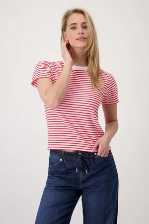 monari T-Shirt Shirt Struktur Mit Rundhalsausschnitt