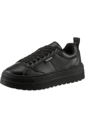 HUGO BOSS Lyssa_Tenn_flt Plateausneaker, Schnürschuh, Halbschuh, Freizeitschuh in monochromer Optik