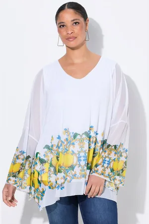 Miamoda Druckbluse Meshbluse oversized Zitronen-Bordüre - Verkäufer: Popken Fashion Group