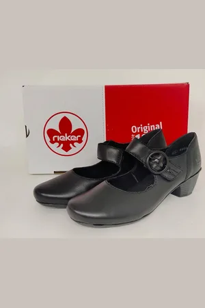 Rieker Damen Pumps mit Klettverschluss über dem Spann schwarz 41 Pumps - Verkäufer: Littmann