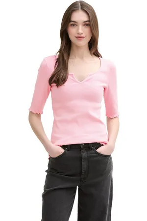 TOM TAILOR T-Shirt mit Rippstruktur