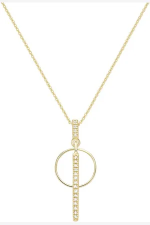 Luigi Merano Kette mit Anhänger Anhänger Ring & Stab, mit Brillanten, Gold 585
