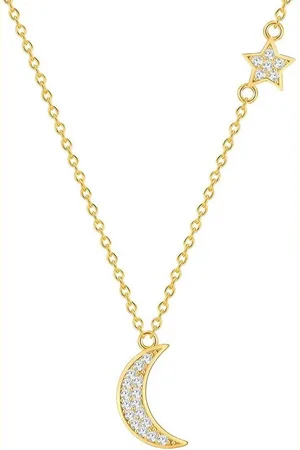 Rafaela Donata Silberkette Mond, Stern gelbgold, aus Sterling Silber - Verkäufer: Juvalia