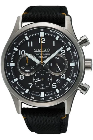 Seiko Chronograph SSB449P1, Quarzuhr, Armbanduhr, Herrenuhr, Nylonarmband, Datum, Stoppfunktion